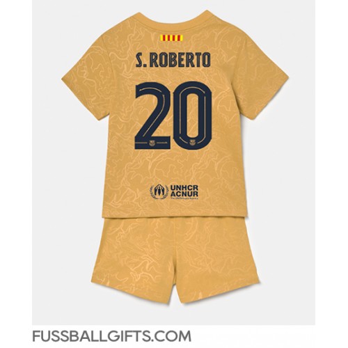 Barcelona Sergi Roberto #20 Fußballbekleidung Auswärtstrikot Kinder 2022-23 Kurzarm (+ kurze hosen)